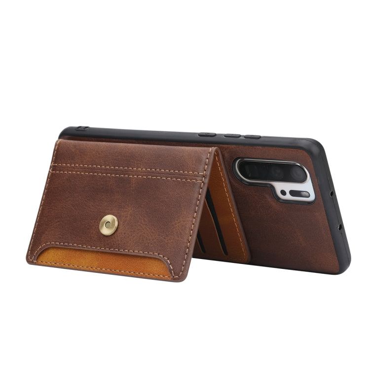 For Samsung Galaxy S25 Ultra 5G Calfskin Card Slot TPU Hybrid PU Phone Case(Brown) by buy2fix