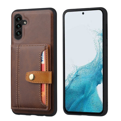 For Samsung Galaxy S25+ 5G Calfskin Card Slot TPU Hybrid PU Phone Case(Brown) by buy2fix