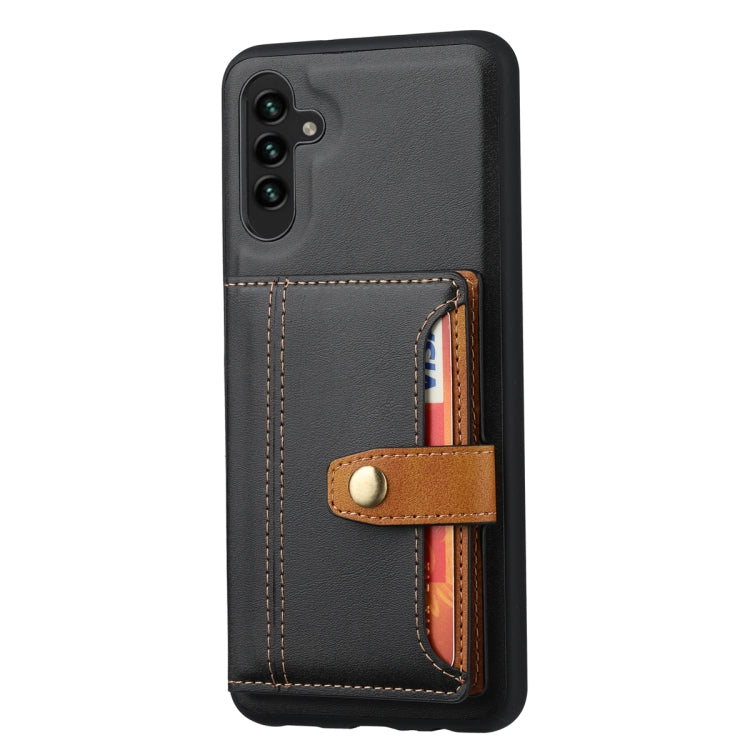 For Samsung Galaxy S25+ 5G Calfskin Card Slot TPU Hybrid PU Phone Case(Black) by buy2fix