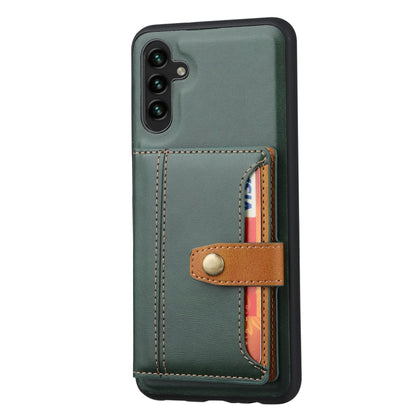 For Samsung Galaxy S25 5G Calfskin Card Slot TPU Hybrid PU Phone Case(Green) by buy2fix