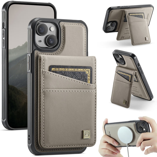 For iPhone 13 AutSpace A12 MagSafe Magnetic RFID Card Bag Phone Case(Khaki) - iPhone 13 Cases by AutSpace | Online Shopping UK | buy2fix