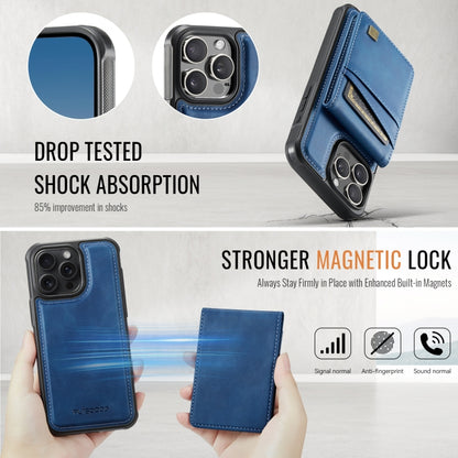 For iPhone 12 Pro Max AutSpace A12 MagSafe Magnetic RFID Card Bag Phone Case(Blue) - iPhone 12 Pro Max Cases by AutSpace | Online Shopping UK | buy2fix