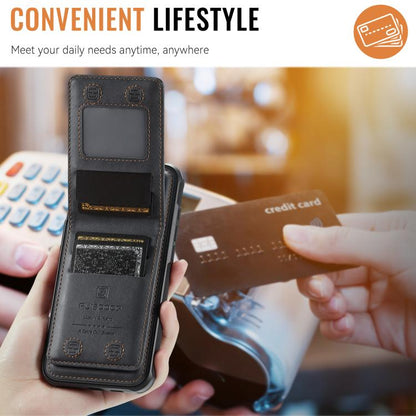 For iPhone 16 Pro Max AutSpace A12 MagSafe Magnetic RFID Card Bag Phone Case(Black) - iPhone 16 Pro Max Cases by AutSpace | Online Shopping UK | buy2fix