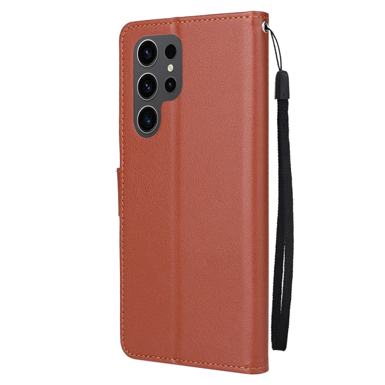For Samsung Galaxy S25 Ultra 5G 3-Card Slots Multifunctional Leather Phone Case(Brown) by buy2fix