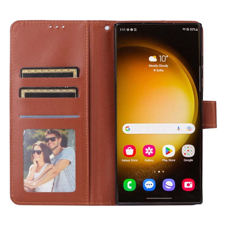 For Samsung Galaxy S25 Ultra 5G 3-Card Slots Multifunctional Leather Phone Case(Brown) by buy2fix