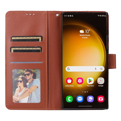 For Samsung Galaxy S25 Ultra 5G 3-Card Slots Multifunctional Leather Phone Case(Brown) by buy2fix