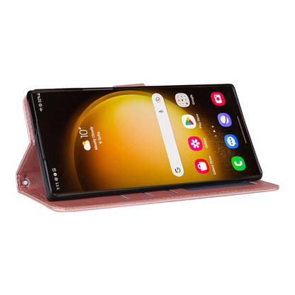 For Samsung Galaxy S25 Ultra 5G 3-Card Slots Multifunctional Leather Phone Case(Rose Gold) by buy2fix