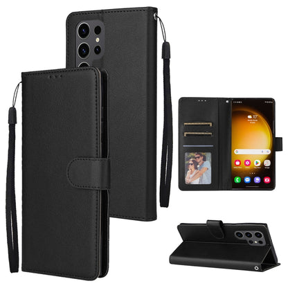 For Samsung Galaxy S25 Ultra 5G 3-Card Slots Multifunctional Leather Phone Case(Black) by buy2fix