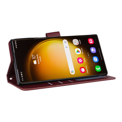 For Samsung Galaxy S25 Ultra 5G 3-Card Slots Multifunctional Leather Phone Case(Wine Red) by buy2fix