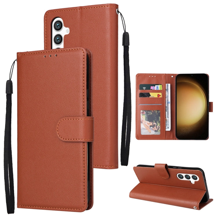 For Samsung Galaxy S25+ 5G 3-Card Slots Multifunctional Leather Phone Case(Brown) by buy2fix
