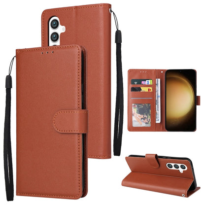 For Samsung Galaxy S25+ 5G 3-Card Slots Multifunctional Leather Phone Case(Brown) by buy2fix