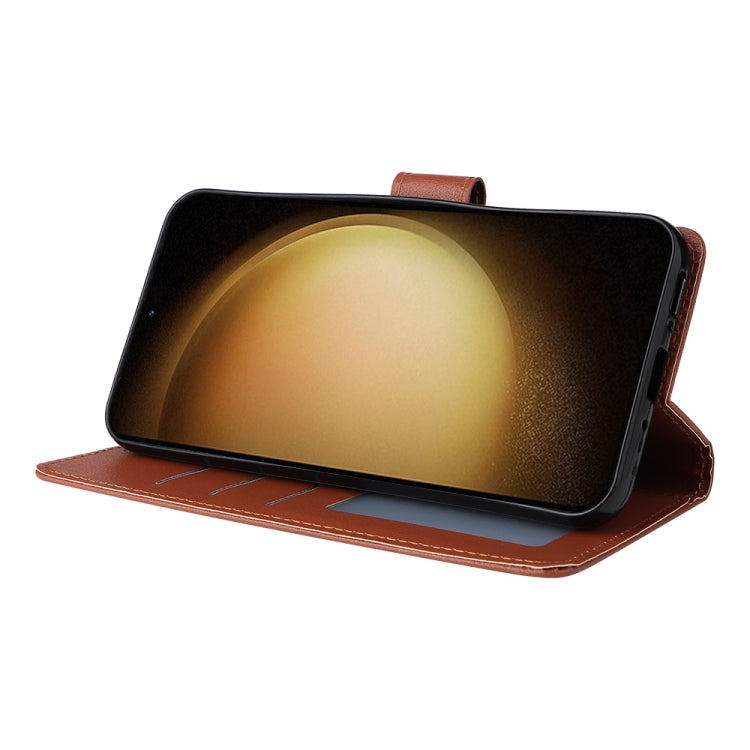 For Samsung Galaxy S25+ 5G 3-Card Slots Multifunctional Leather Phone Case(Brown) by buy2fix