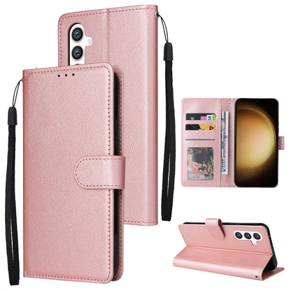 For Samsung Galaxy S25+ 5G 3-Card Slots Multifunctional Leather Phone Case(Rose Gold) by buy2fix