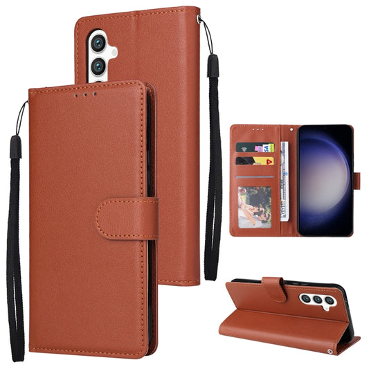 For Samsung Galaxy S25 5G 3-Card Slots Multifunctional Leather Phone Case(Brown) by buy2fix