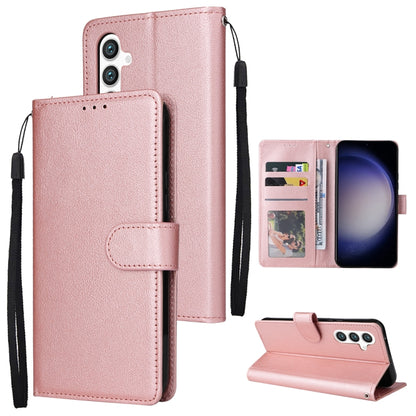 For Samsung Galaxy S25 5G 3-Card Slots Multifunctional Leather Phone Case(Rose Gold) by buy2fix