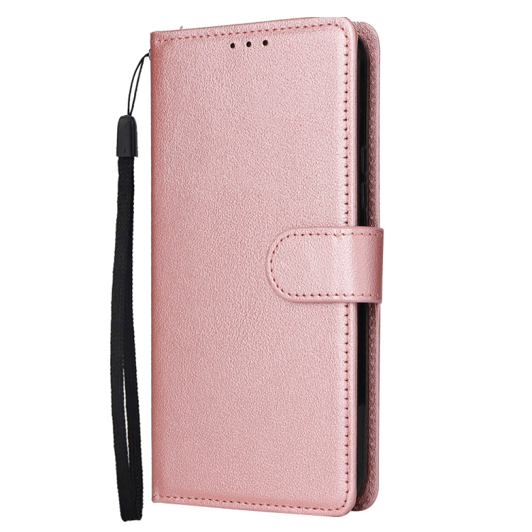 For Samsung Galaxy S25 5G 3-Card Slots Multifunctional Leather Phone Case(Rose Gold) by buy2fix
