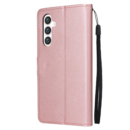 For Samsung Galaxy S25 5G 3-Card Slots Multifunctional Leather Phone Case(Rose Gold) by buy2fix