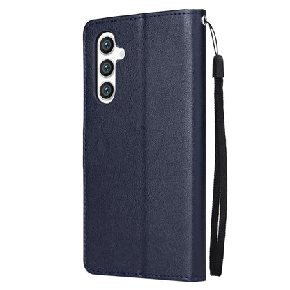 For Samsung Galaxy S25 5G 3-Card Slots Multifunctional Leather Phone Case(Blue) by buy2fix