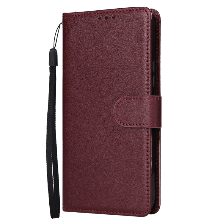 For Samsung Galaxy S25 5G 3-Card Slots Multifunctional Leather Phone Case(Wine Red) by buy2fix