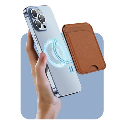 Two-fold Rotating Phone Holder MagSafe Leather Card Bag(Green) - Adhesive Card Holders by buy2fix | Online Shopping UK | buy2fix