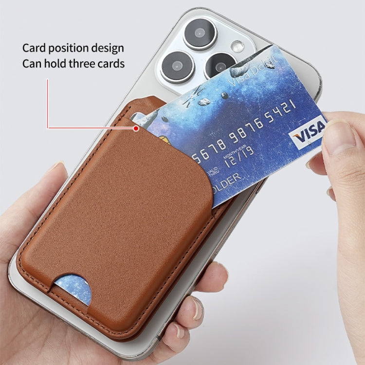 Two-fold Rotating Phone Holder MagSafe Leather Card Bag(Green) - Adhesive Card Holders by buy2fix | Online Shopping UK | buy2fix