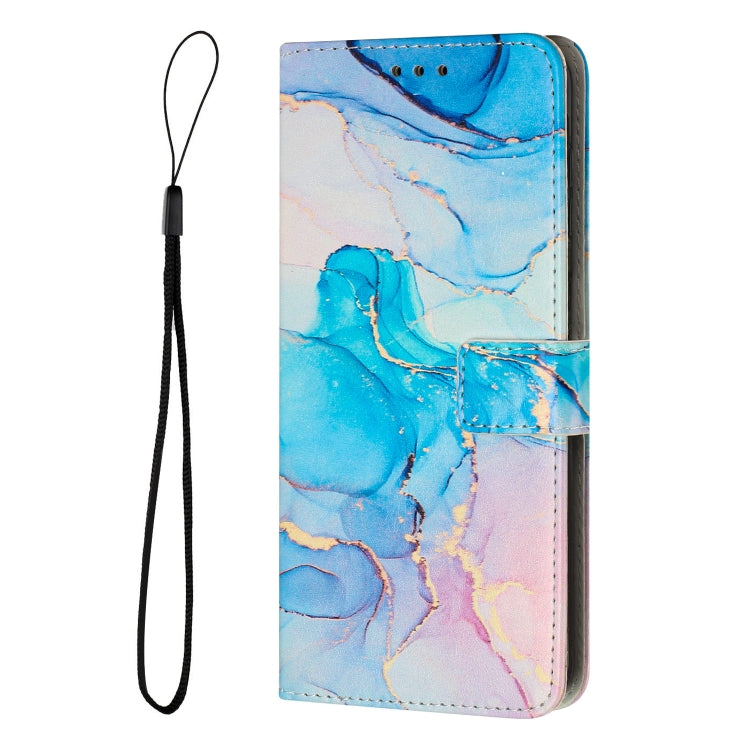 For Samsung Galaxy S25 Ultra 5G Painted Marble Pattern Leather Phone Case(Pink Green) by buy2fix