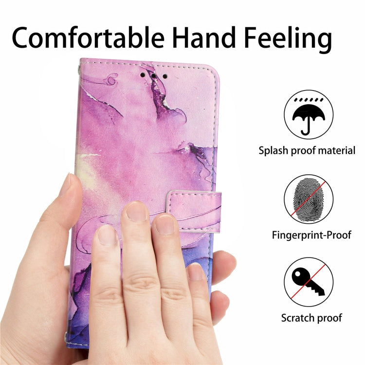 For Samsung Galaxy S25 Ultra 5G Painted Marble Pattern Leather Phone Case(Purple) by buy2fix