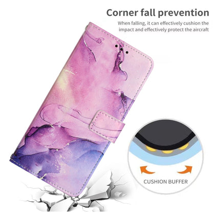 For Samsung Galaxy S25+ 5G Painted Marble Pattern Leather Phone Case(Purple) by buy2fix