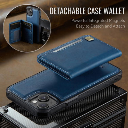 For iPhone 14 Plus AutSpace A13 MagSafe Magnetic RFID Flip Card Bag Phone Case(Blue) - iPhone 14 Plus Cases by AutSpace | Online Shopping UK | buy2fix
