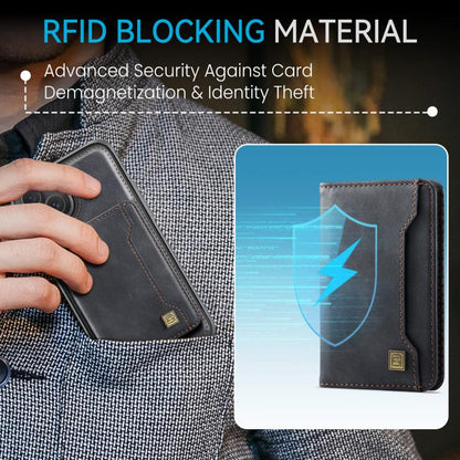 For iPhone 14 Plus AutSpace A13 MagSafe Magnetic RFID Flip Card Bag Phone Case(Black) - iPhone 14 Plus Cases by AutSpace | Online Shopping UK | buy2fix