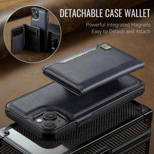 For iPhone 14 AutSpace A13 MagSafe Magnetic RFID Flip Card Bag Phone Case(Black) - iPhone 14 Cases by AutSpace | Online Shopping UK | buy2fix