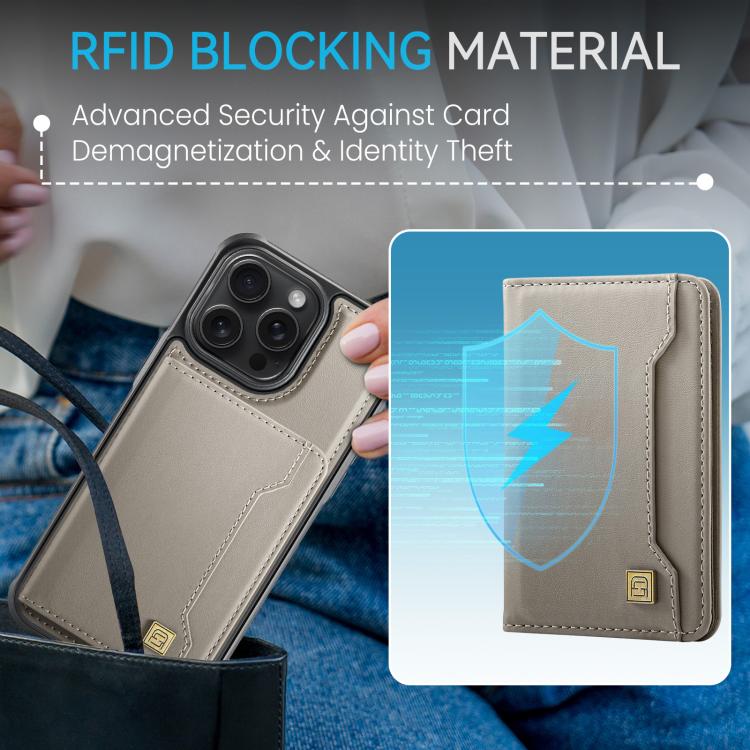 For iPhone 12 Pro AutSpace A13 MagSafe Magnetic RFID Flip Card Bag Phone Case(Grey) - iPhone 12 / 12 Pro Cases by AutSpace | Online Shopping UK | buy2fix