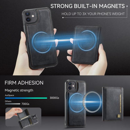 For iPhone 12 AutSpace A13 MagSafe Magnetic RFID Flip Card Bag Phone Case(Black) - iPhone 12 / 12 Pro Cases by AutSpace | Online Shopping UK | buy2fix