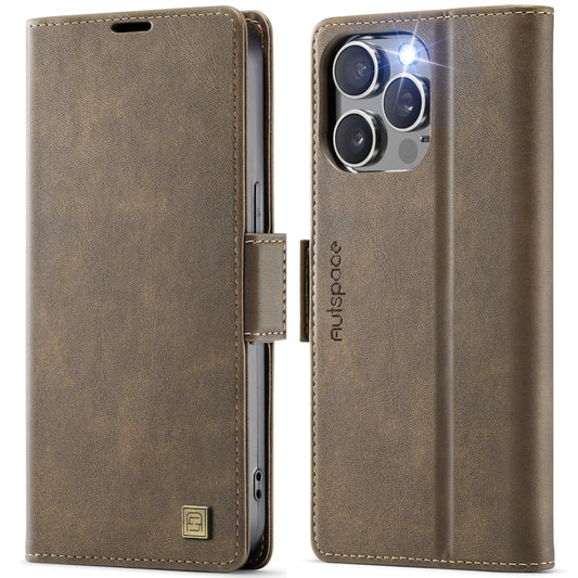 For iPhone 13 Pro Max AutSpace A11 Side Buckle MagSafe Magnetic RFID Phone Leather Case(Coffee) - iPhone 13 Pro Max Cases by AutSpace | Online Shopping UK | buy2fix