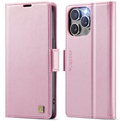 For iPhone 13 Pro AutSpace A11 Side Buckle MagSafe Magnetic RFID Phone Leather Case(Rose Gold) - iPhone 13 Pro Cases by AutSpace | Online Shopping UK | buy2fix