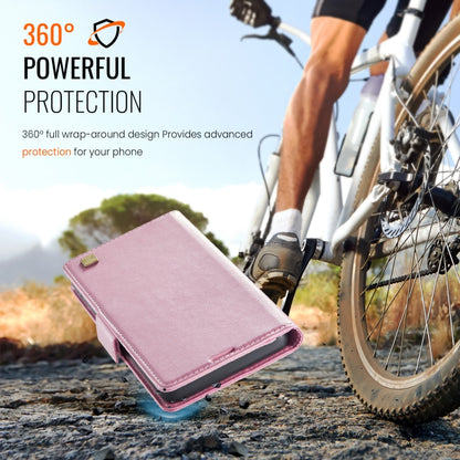 For iPhone 13 Pro AutSpace A11 Side Buckle MagSafe Magnetic RFID Phone Leather Case(Rose Gold) - iPhone 13 Pro Cases by AutSpace | Online Shopping UK | buy2fix