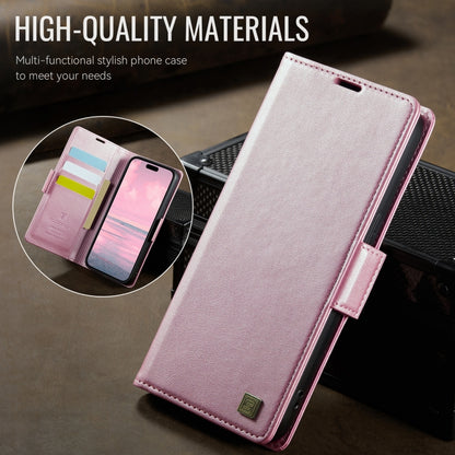 For iPhone 13 Pro AutSpace A11 Side Buckle MagSafe Magnetic RFID Phone Leather Case(Rose Gold) - iPhone 13 Pro Cases by AutSpace | Online Shopping UK | buy2fix