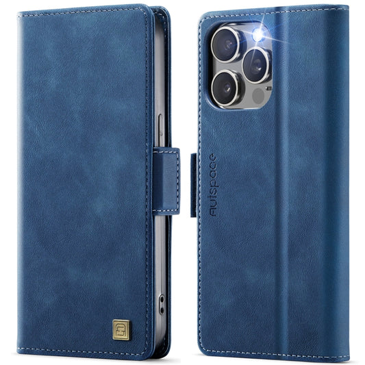 For iPhone 12 Pro Max AutSpace A11 Side Buckle MagSafe Magnetic RFID Phone Leather Case(Blue) - iPhone 12 Pro Max Cases by AutSpace | Online Shopping UK | buy2fix