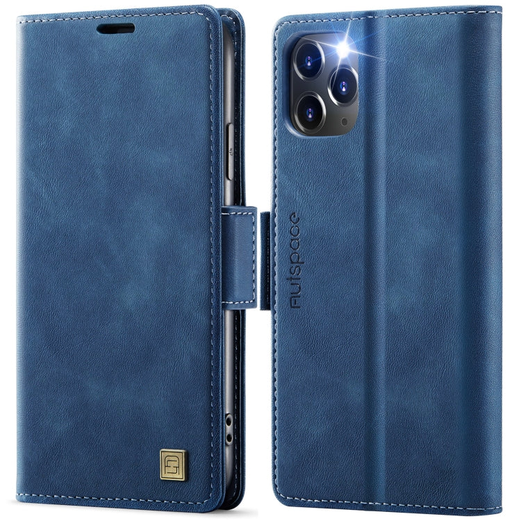 For iPhone 11 Pro Max AutSpace A11 Side Buckle MagSafe Magnetic RFID Phone Leather Case(Blue) - iPhone 11 Pro Max Cases by AutSpace | Online Shopping UK | buy2fix