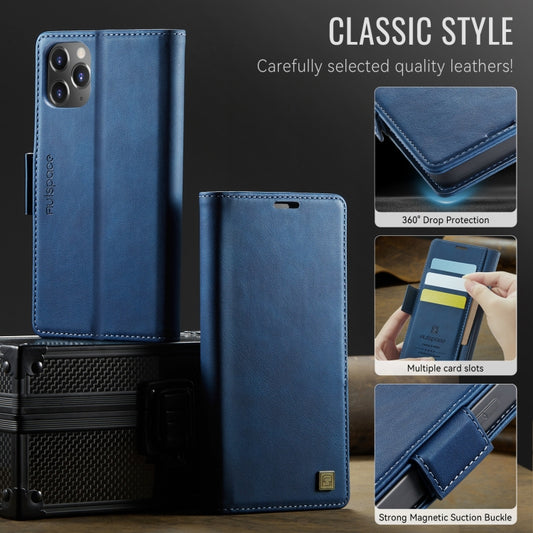 For iPhone 11 Pro Max AutSpace A11 Side Buckle MagSafe Magnetic RFID Phone Leather Case(Blue) - iPhone 11 Pro Max Cases by AutSpace | Online Shopping UK | buy2fix