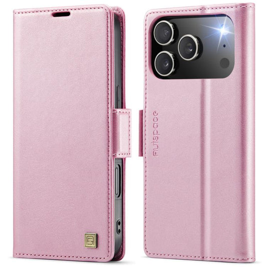 For iPhone 17 Pro AutSpace A11 Side Buckle MagSafe Magnetic RFID Phone Leather Case(Rose Gold) - iPhone 17 Pro Cases by AutSpace | Online Shopping UK | buy2fix