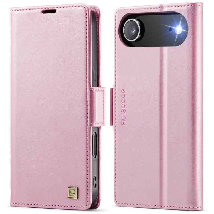 For iPhone Air AutSpace A11 Side Buckle MagSafe Magnetic RFID Phone Leather Case(Rose Gold) - iPhone Air Cases by AutSpace | Online Shopping UK | buy2fix