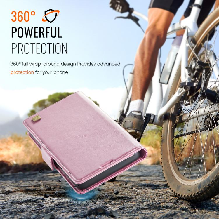 For iPhone Air AutSpace A11 Side Buckle MagSafe Magnetic RFID Phone Leather Case(Rose Gold) - iPhone Air Cases by AutSpace | Online Shopping UK | buy2fix