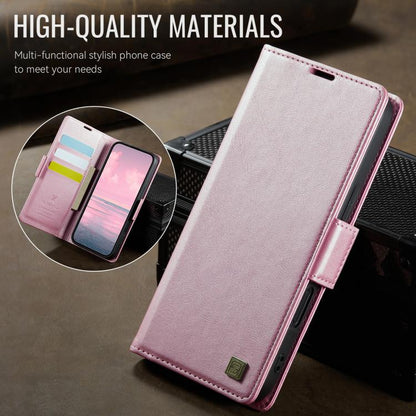 For iPhone Air AutSpace A11 Side Buckle MagSafe Magnetic RFID Phone Leather Case(Rose Gold) - iPhone Air Cases by AutSpace | Online Shopping UK | buy2fix