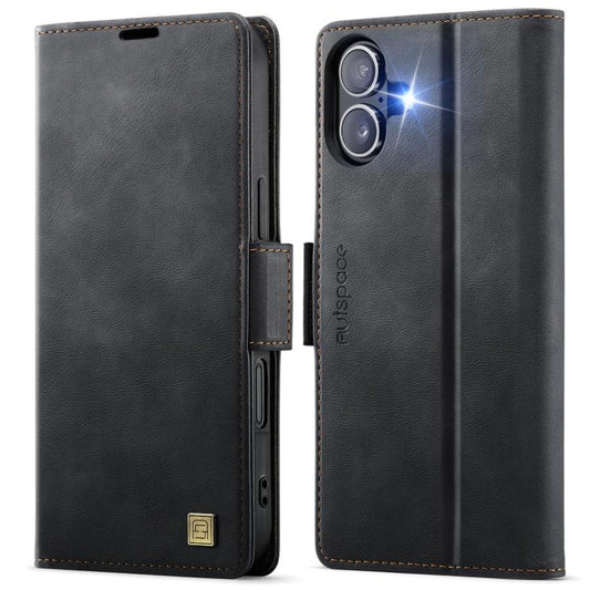 For iPhone 17 AutSpace A11 Side Buckle MagSafe Magnetic RFID Phone Leather Case(Black) - iPhone 17 Cases by AutSpace | Online Shopping UK | buy2fix