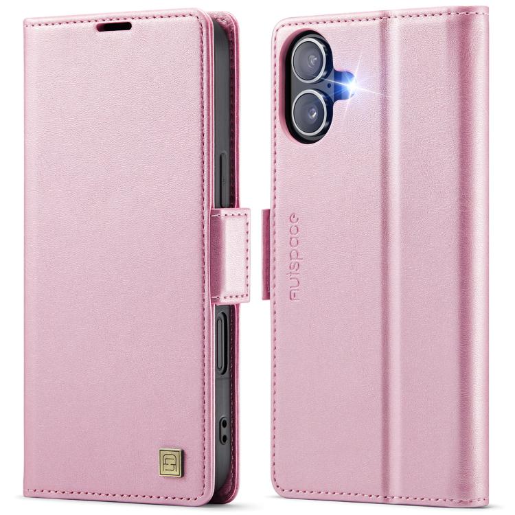For iPhone 17 AutSpace A11 Side Buckle MagSafe Magnetic RFID Phone Leather Case(Rose Gold) - iPhone 17 Cases by AutSpace | Online Shopping UK | buy2fix