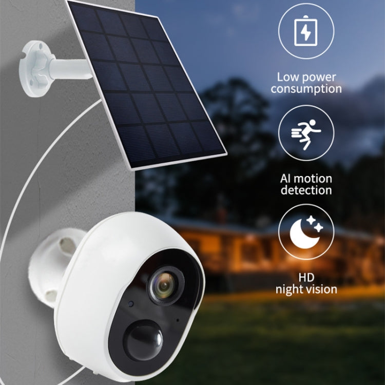 Graffit Version Home Ultra-HD Solar Panel Wireless WiFi Surveillance Camera, Memory Card:32GB(EU Plug) - Wireless Camera by buy2fix | Online Shopping UK | buy2fix
