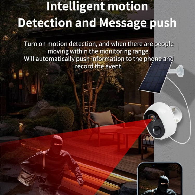 Graffit Version Home Ultra-HD Solar Panel Wireless WiFi Surveillance Camera, Memory Card:64GB(US Plug) - Wireless Camera by buy2fix | Online Shopping UK | buy2fix