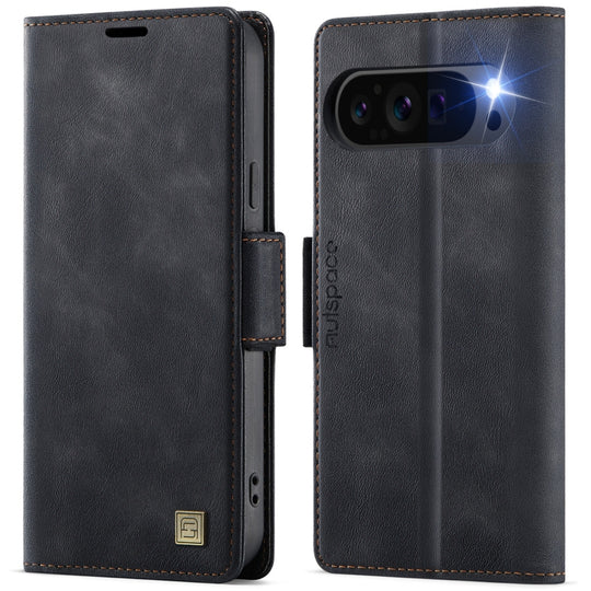 For Google Pixel 9 Pro XL AutSpace A11 Side Buckle MagSafe Magnetic RFID Phone Leather Case(Black)