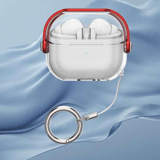 For Samsung Galaxy Buds3 / Buds3 Pro Headphones Shape Clear Acrylic Headset Protective Case(Red)